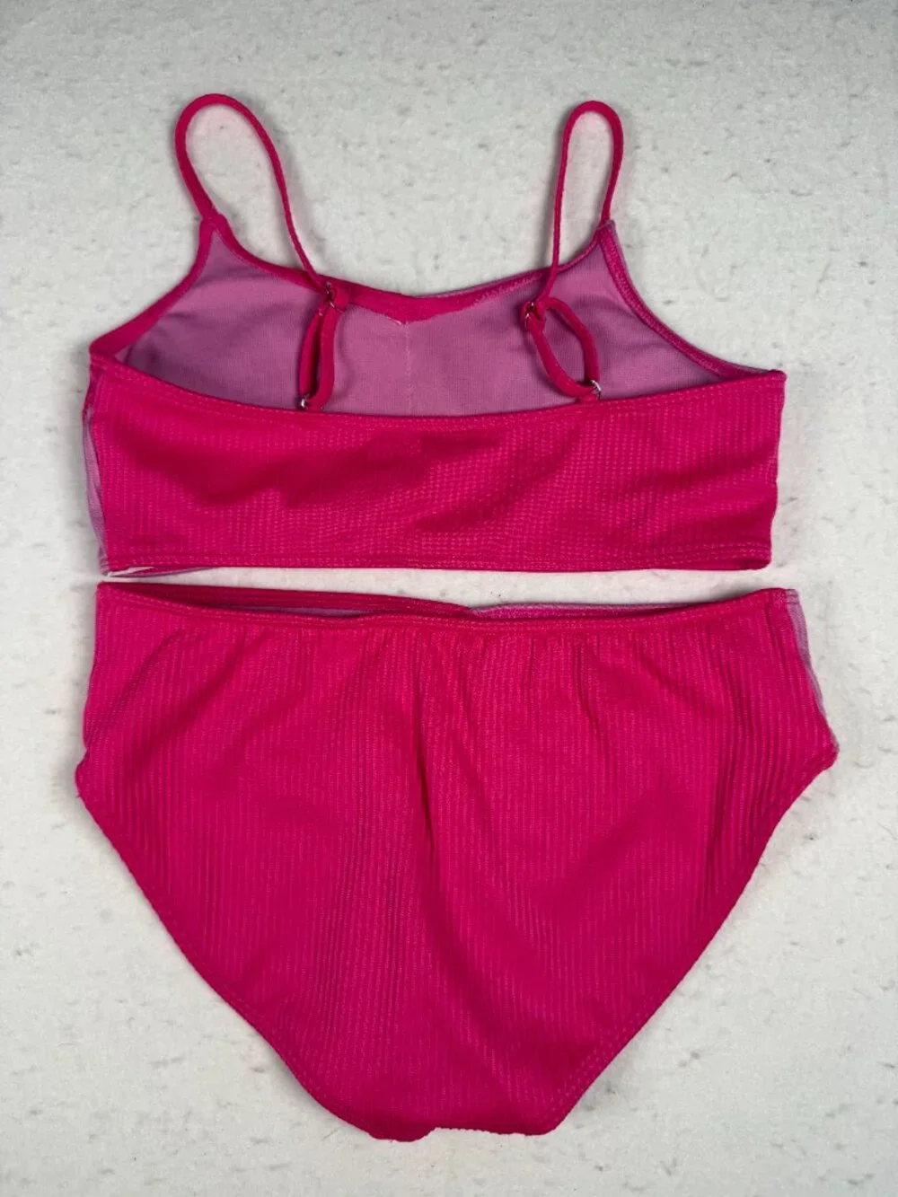 Abercrombie & Fitch Kids Girls Two Piece Swimsuit 11/12 Pink & Purple accent